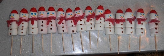 Brochettes : Bonhommes de neige