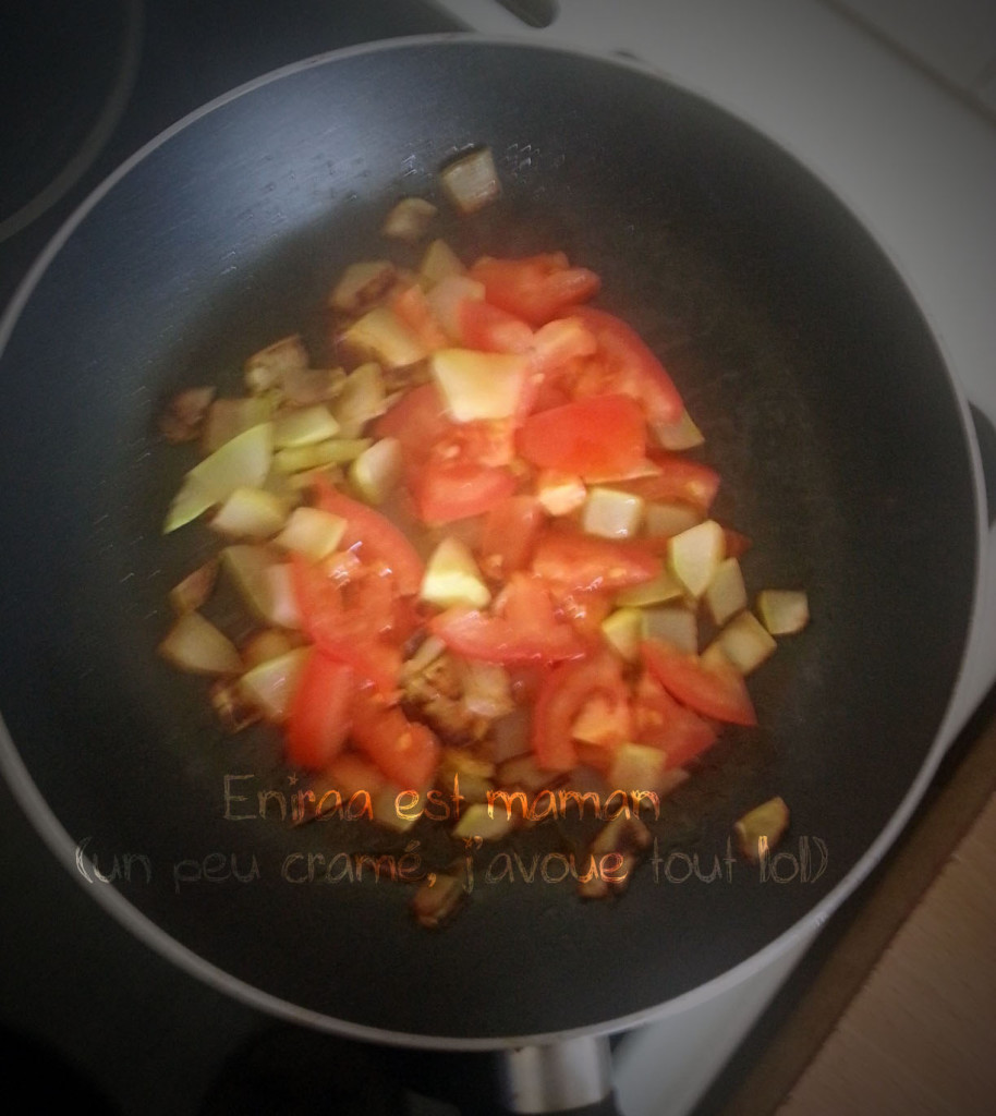 En cours de cuisson - recette courgette