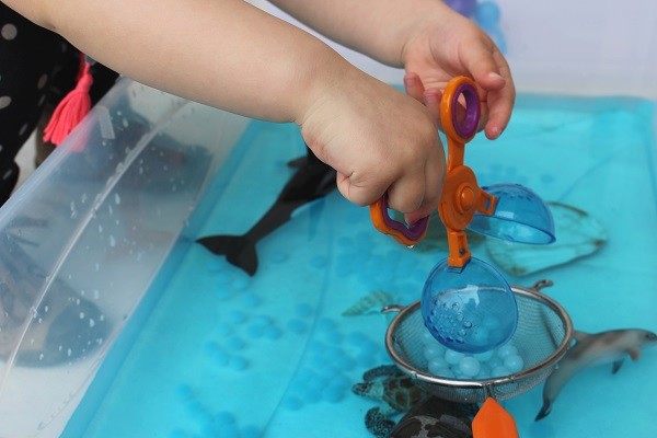 Notre bac sensoriel de la mer : les animaux marins et les sirènes - À dada  et au dodo !