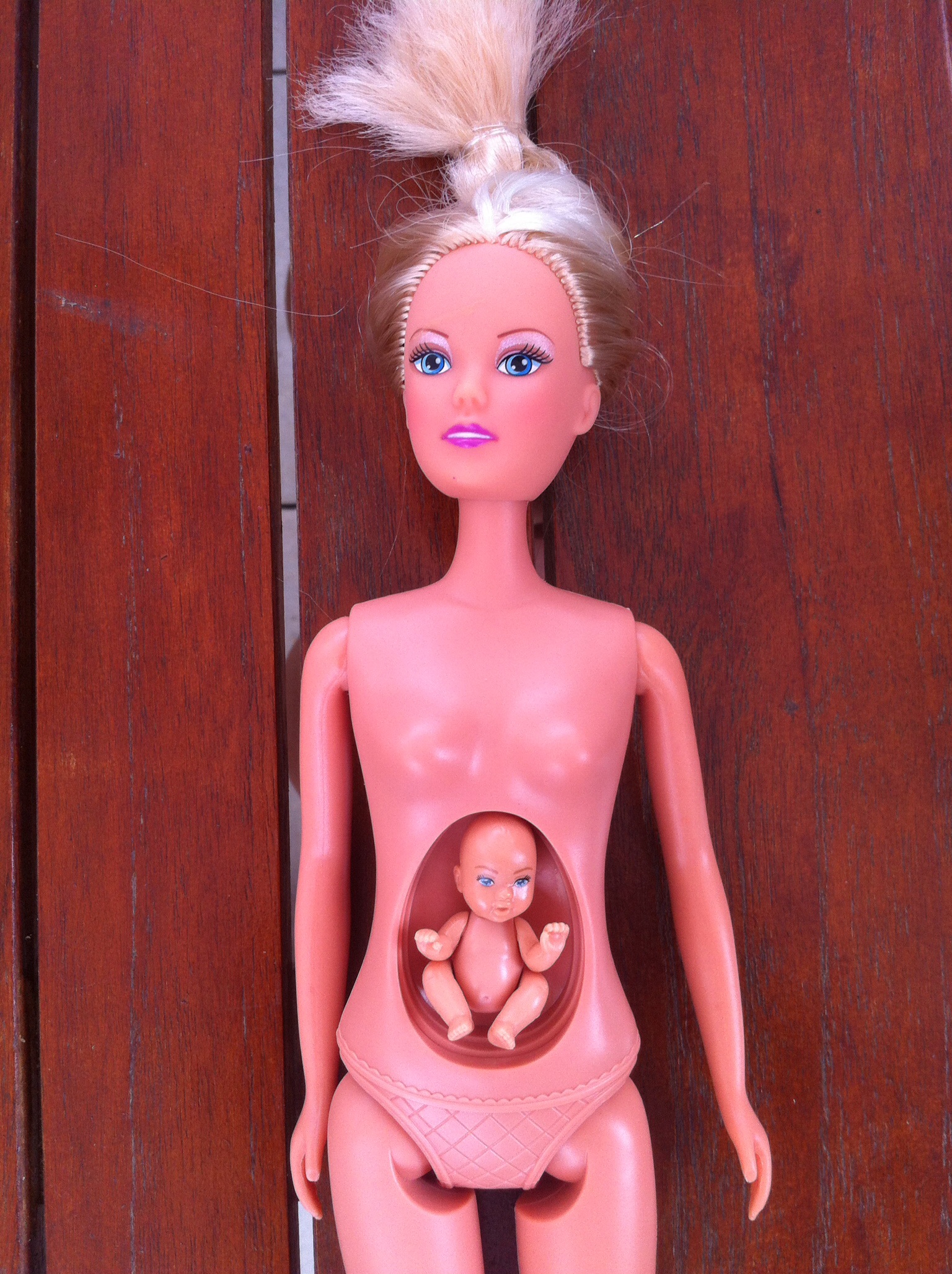 Kunhe Poupée enceinte bleue avec bébé dans son ventre